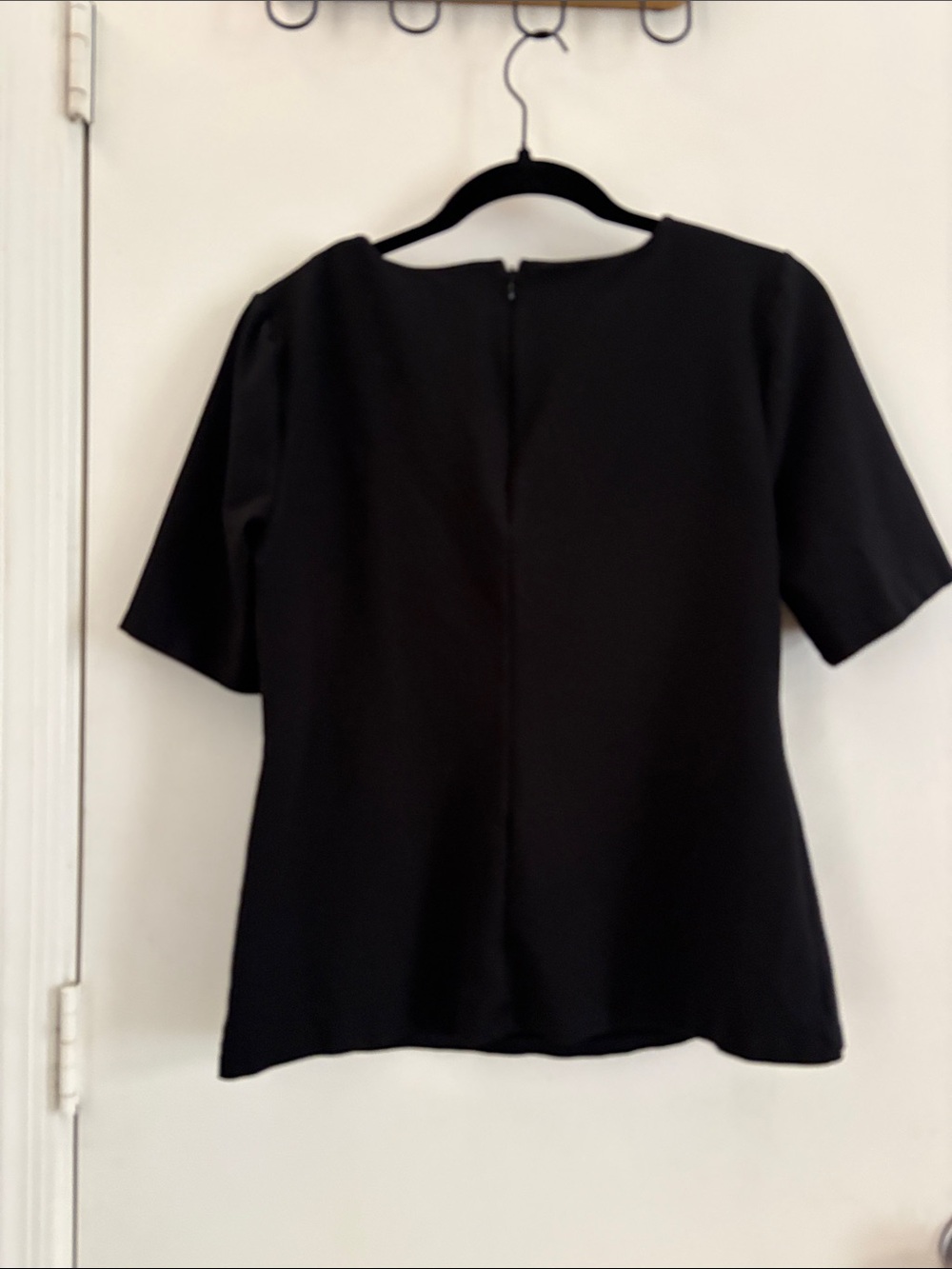 Talbots Black Short Sleeve Embellished Neck Tee Size M Holiday Evening Work - Picture 2 of 4